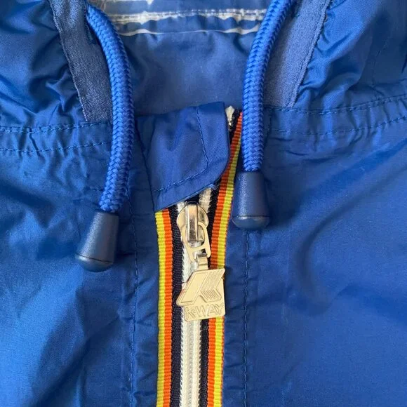 Vintage K-Way Windbreaker Jacket Blue Zip Up Blokecore Athleisure Fanny Pack - Picture 5 of 15